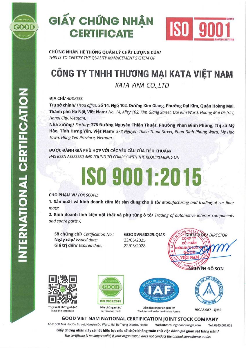 Chứng nhận ISO 9001