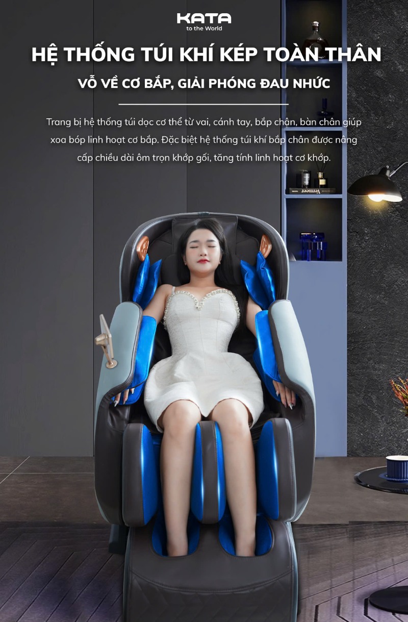 Hệ thống túi khí kép giải tỏa vấn đề căng mỏi toàn thân