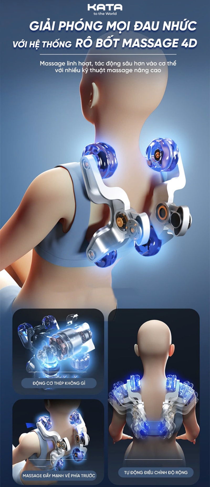 Con lăn 4D đa chiều mô phỏng động tác như chuyên viên spa