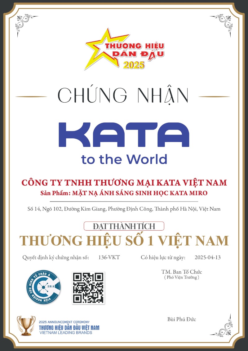 Giải thưởng “Thương hiệu Số 1 Việt Nam” là sự ghi nhận những giá trị tốt đẹp mà KATA mang đế
